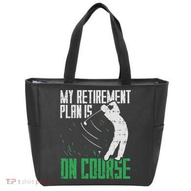 Retirement Plan On Course Golf Funny Retired Golfer Dad Gift Tote Bag