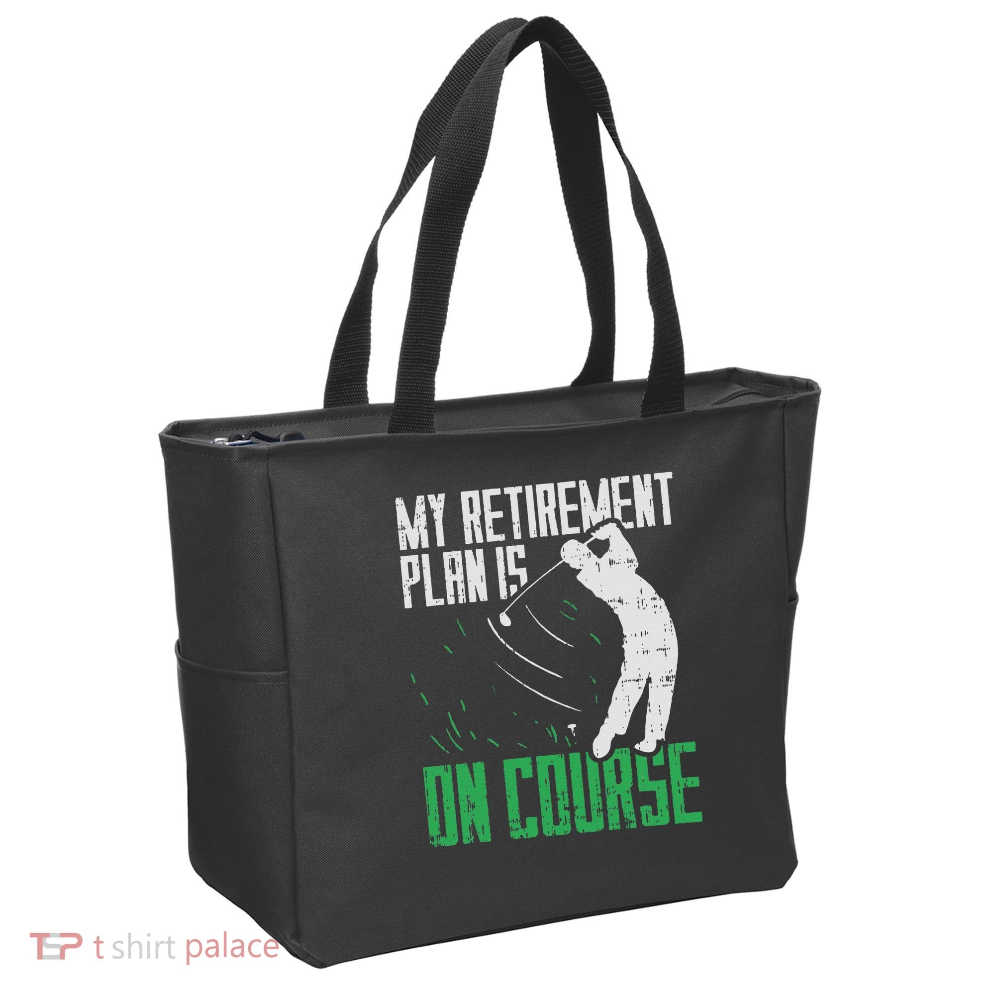 Retirement Plan On Course Golf Funny Retired Golfer Dad Gift Tote Bag