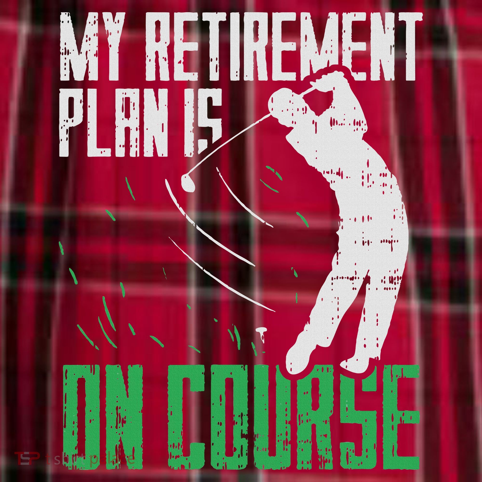 Retirement Plan On Course Golf Funny Retired Golfer Dad Gift Men's Flannel Plaid Pajama Pants