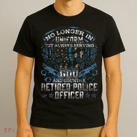 Retired Police Officer Vintage Flag Thin Blue Line T-Shirt thumb 3