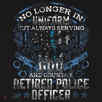 Retired Police Officer Vintage Flag Thin Blue Line T-Shirt thumb 7