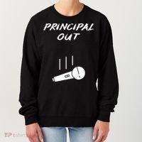 Retired Principal Out Retirement Mic Drop End Of Year Funny Women's Sweatshirt thumb 0