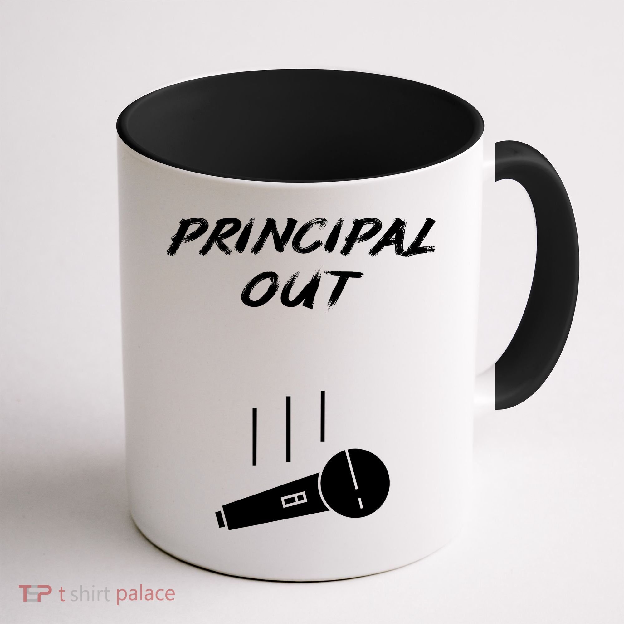 Retired Principal Out Retirement Mic Drop End Of Year Funny Coffee Mug