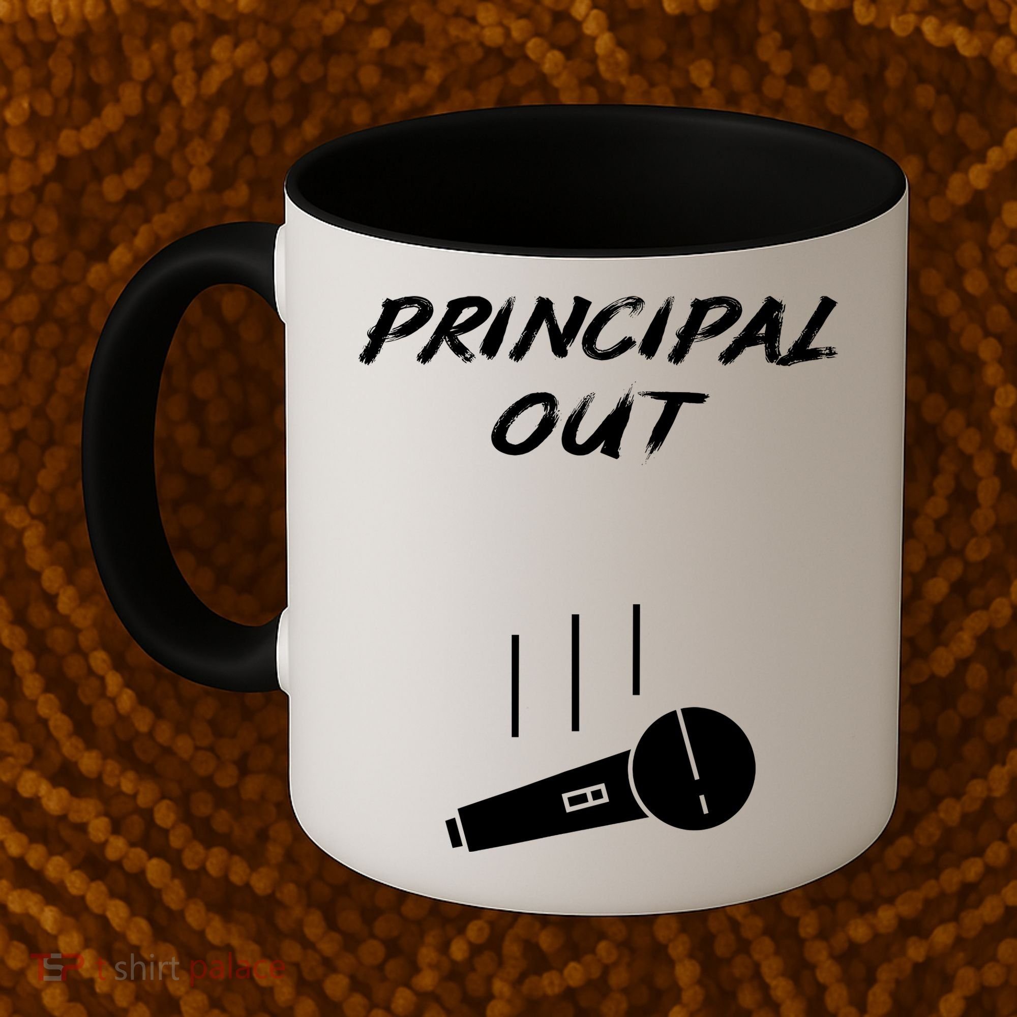 Retired Principal Out Retirement Mic Drop End Of Year Funny Coffee Mug