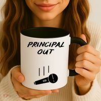 Retired Principal Out Retirement Mic Drop End Of Year Funny Coffee Mug thumb 3