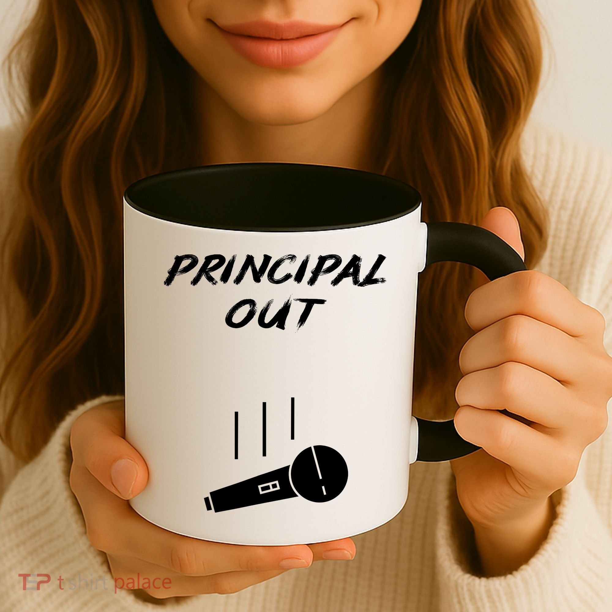 Retired Principal Out Retirement Mic Drop End Of Year Funny Coffee Mug