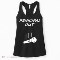 Retired Principal Out Retirement Mic Drop End Of Year Funny Women's Tank Top thumb 0