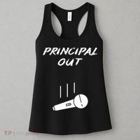Retired Principal Out Retirement Mic Drop End Of Year Funny Women's Tank Top thumb 3