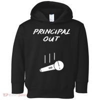 Retired Principal Out Retirement Mic Drop End Of Year Funny Toddler Hoodie thumb 0