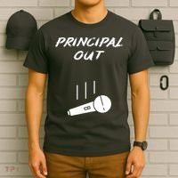 Retired Principal Out Retirement Mic Drop End Of Year Funny T-Shirt thumb 6