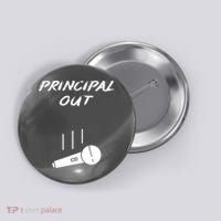 Retired Principal Out Retirement Mic Drop End Of Year Funny Button thumb 0