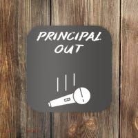 Retired Principal Out Retirement Mic Drop End Of Year Funny Coaster thumb 0