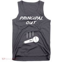 Retired Principal Out Retirement Mic Drop End Of Year Funny Tank Top thumb 0