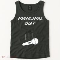 Retired Principal Out Retirement Mic Drop End Of Year Funny Tank Top thumb 2