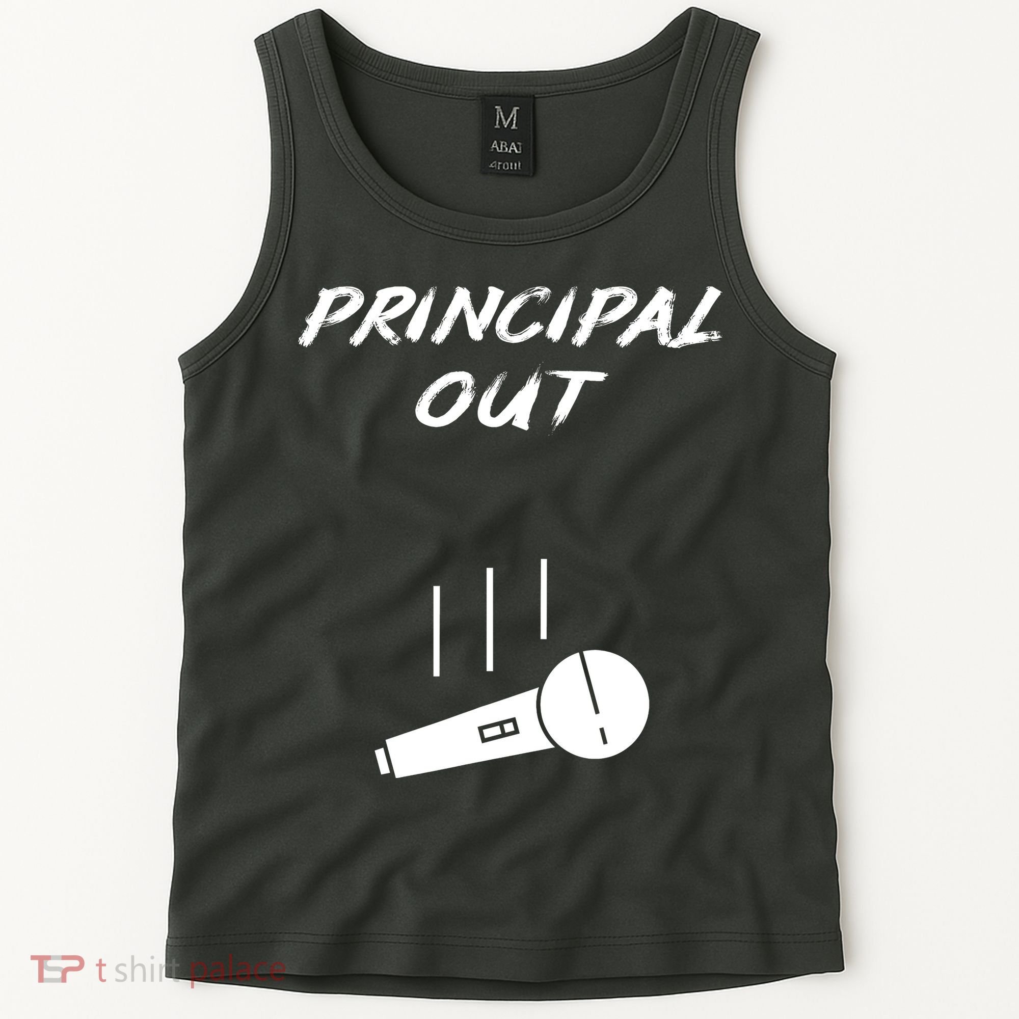 Retired Principal Out Retirement Mic Drop End Of Year Funny Tank Top