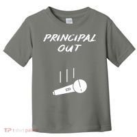 Retired Principal Out Retirement Mic Drop End Of Year Funny Toddler T-Shirt thumb 0
