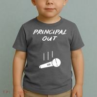 Retired Principal Out Retirement Mic Drop End Of Year Funny Toddler T-Shirt thumb 2