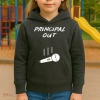 Retired Principal Out Retirement Mic Drop End Of Year Funny Kids Hoodie thumb 3