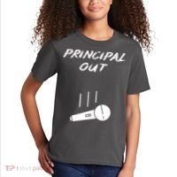 Retired Principal Out Retirement Mic Drop End Of Year Funny Kids T-Shirt thumb 2