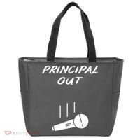 Retired Principal Out Retirement Mic Drop End Of Year Funny Tote Bag thumb 0
