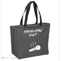 Retired Principal Out Retirement Mic Drop End Of Year Funny Tote Bag thumb 2