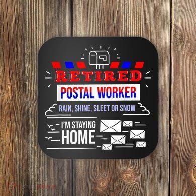 Retired Post Office Postal Worker Retirement Postman Coaster