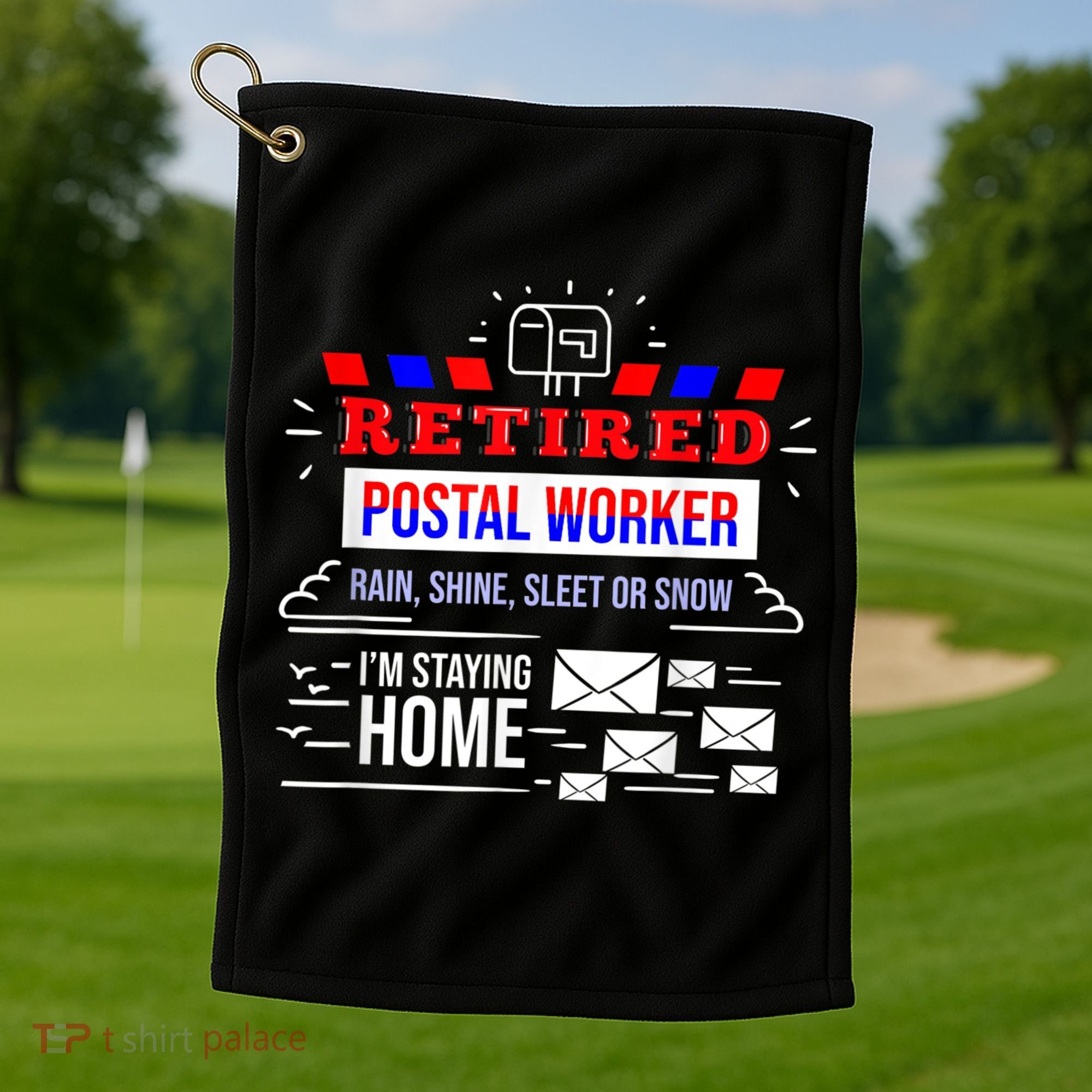 Retired Post Office Postal Worker Retirement Postman Golf Towel