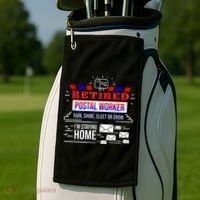Retired Post Office Postal Worker Retirement Postman Golf Towel thumb 2