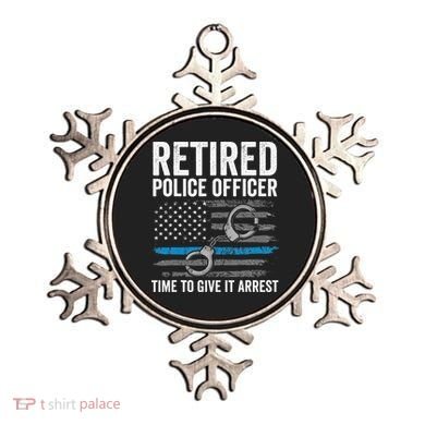 Retired Police Officer Blue Thin Line Flag Retirement Ornament