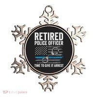 Retired Police Officer Blue Thin Line Flag Retirement Ornament thumb 0