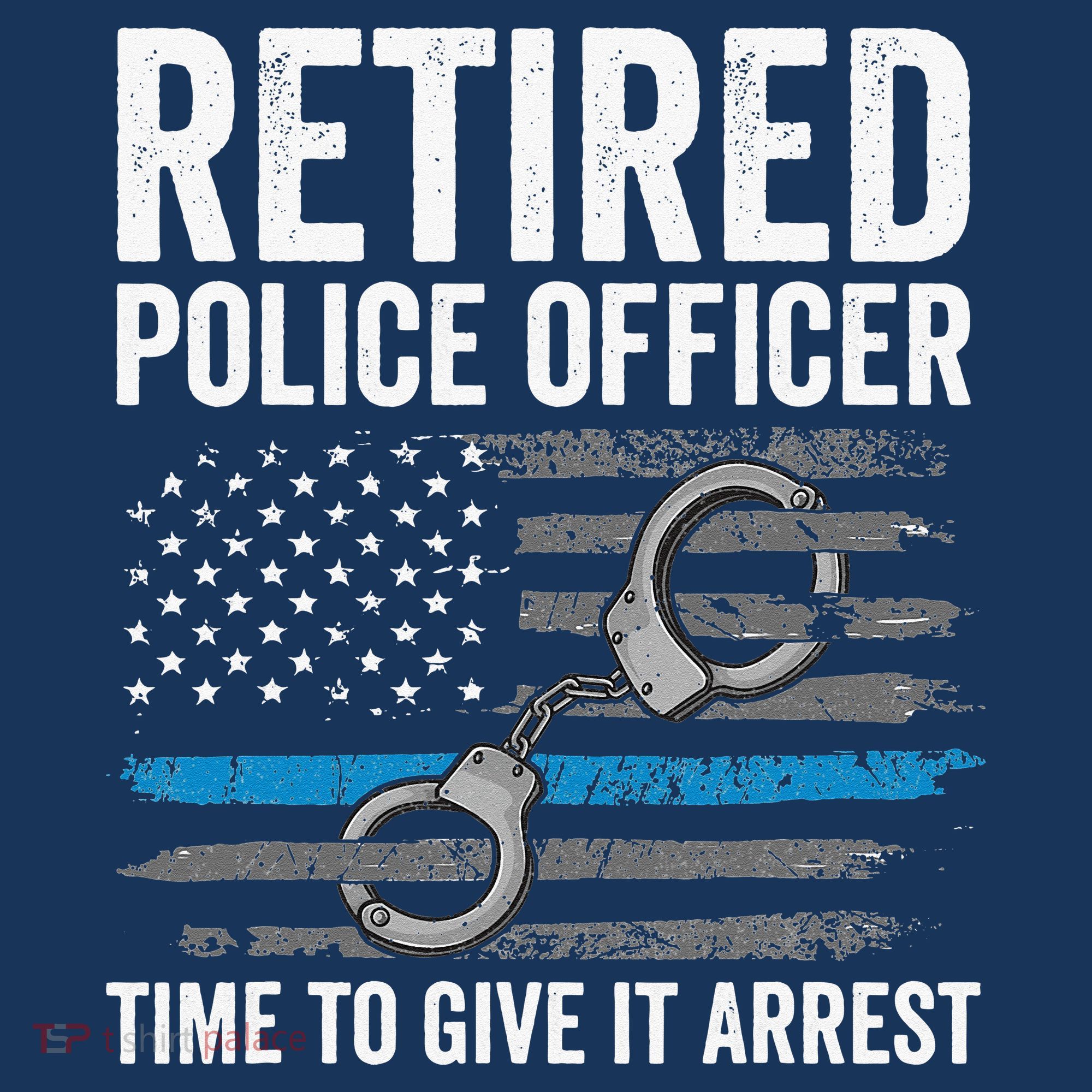 Retired Police Officer Blue Thin Line Flag Retirement Women's Hoodie