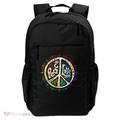 Retro Psychedelic Peace Sign Hip Funky Radical Great Gift Backpack