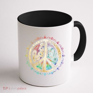 Retro Psychedelic Peace Sign Hip Funky Radical Great Gift Coffee Mug back