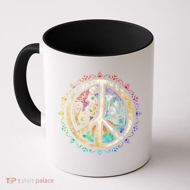 Retro Psychedelic Peace Sign Hip Funky Radical Great Gift Coffee Mug