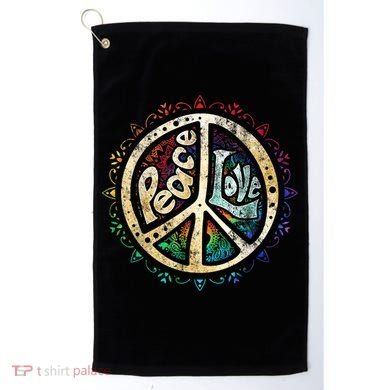 Retro Psychedelic Peace Sign Hip Funky Radical Great Gift Golf Towel
