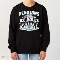 Resist Penguins Protest Funny Penguins Against Women's Sweatshirt thumb 0