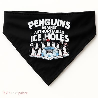 Resist Penguins Protest Funny Penguins Against USA-Made Doggie Bandana