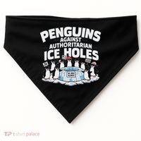 Resist Penguins Protest Funny Penguins Against USA-Made Doggie Bandana thumb 0