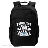 Resist Penguins Protest Funny Penguins Against Backpack thumb 0