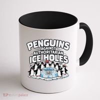 Resist Penguins Protest Funny Penguins Against Coffee Mug thumb 1