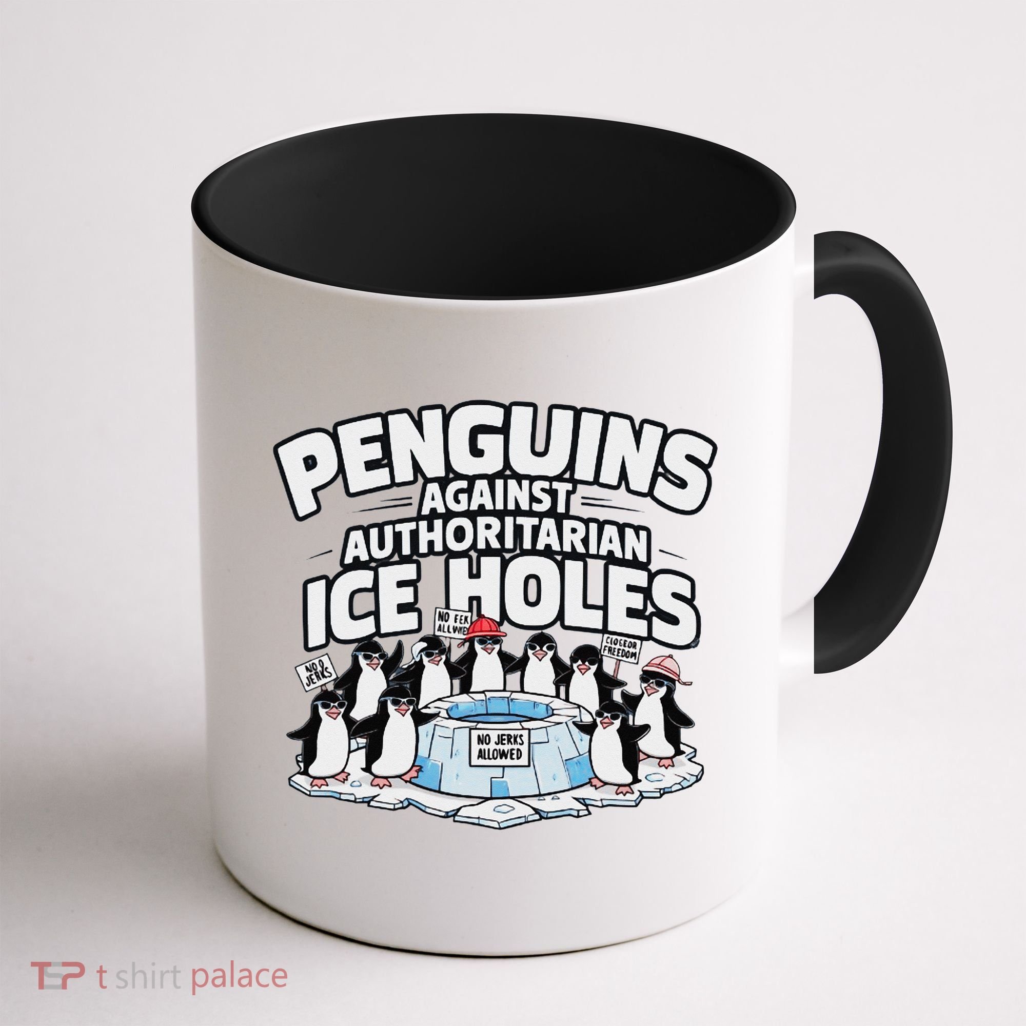 Resist Penguins Protest Funny Penguins Against Coffee Mug