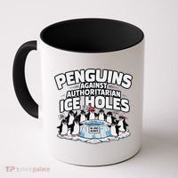 Resist Penguins Protest Funny Penguins Against Coffee Mug thumb 0