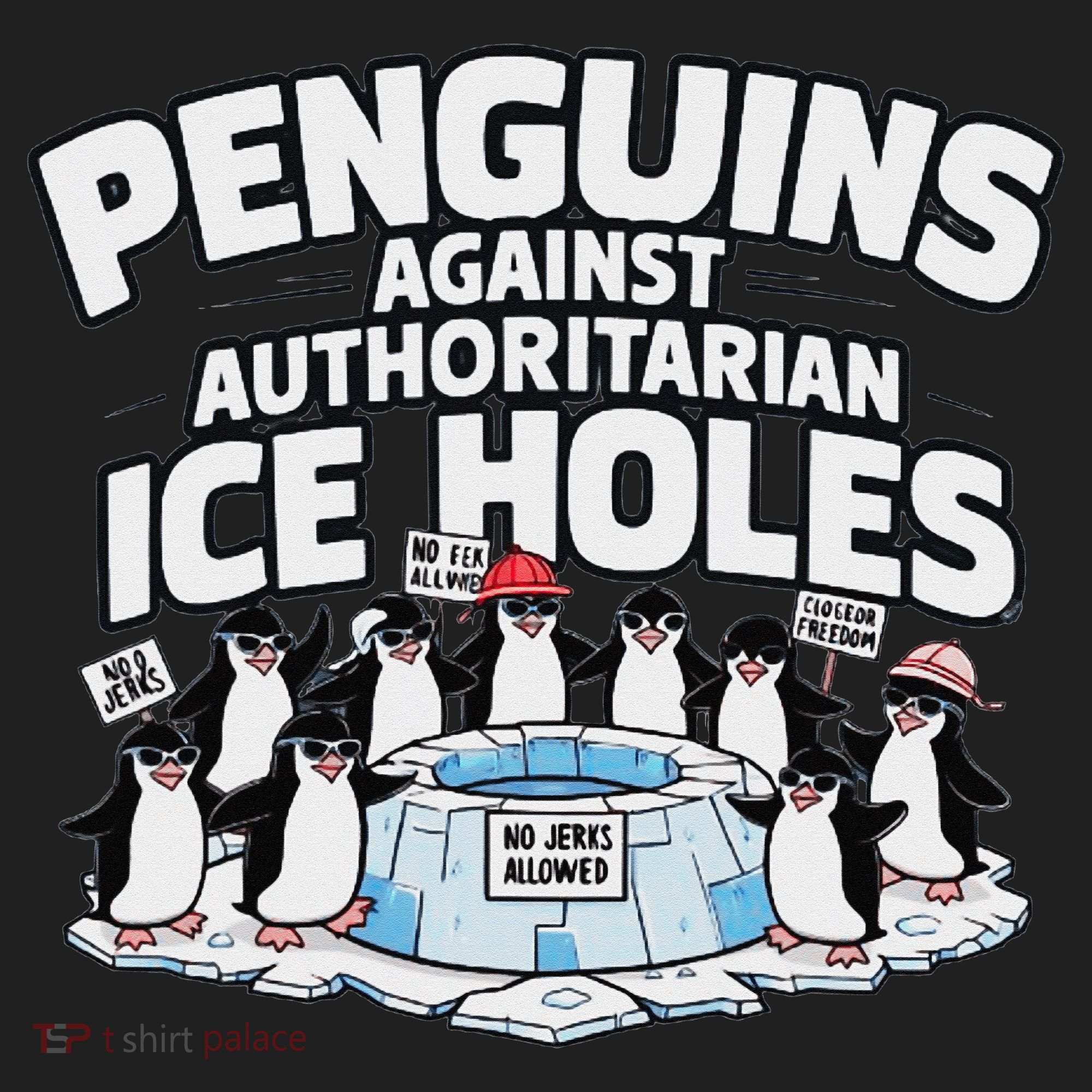 Resist Penguins Protest Funny Penguins Against Beanie
