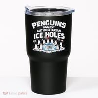 Resist Penguins Protest Funny Penguins Against Tumbler thumb 0