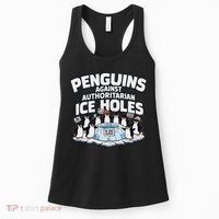 Resist Penguins Protest Funny Penguins Against Women's Tank Top thumb 0