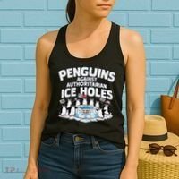 Resist Penguins Protest Funny Penguins Against Women's Tank Top thumb 2
