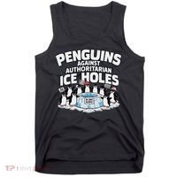 Resist Penguins Protest Funny Penguins Against Tank Top thumb 0