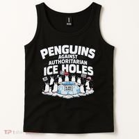 Resist Penguins Protest Funny Penguins Against Tank Top thumb 2