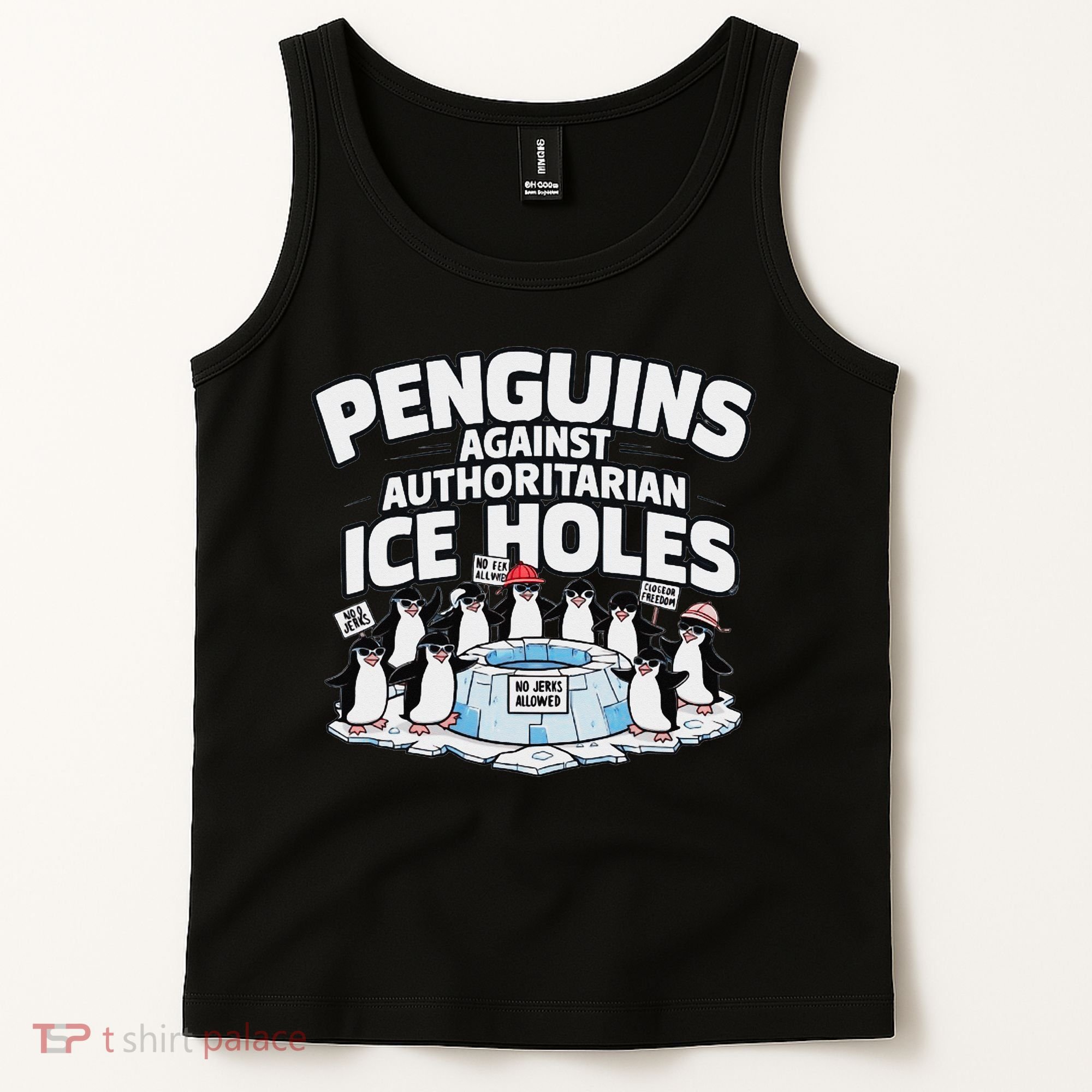 Resist Penguins Protest Funny Penguins Against Tank Top