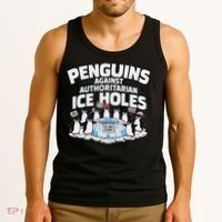 Resist Penguins Protest Funny Penguins Against Tank Top thumb 3
